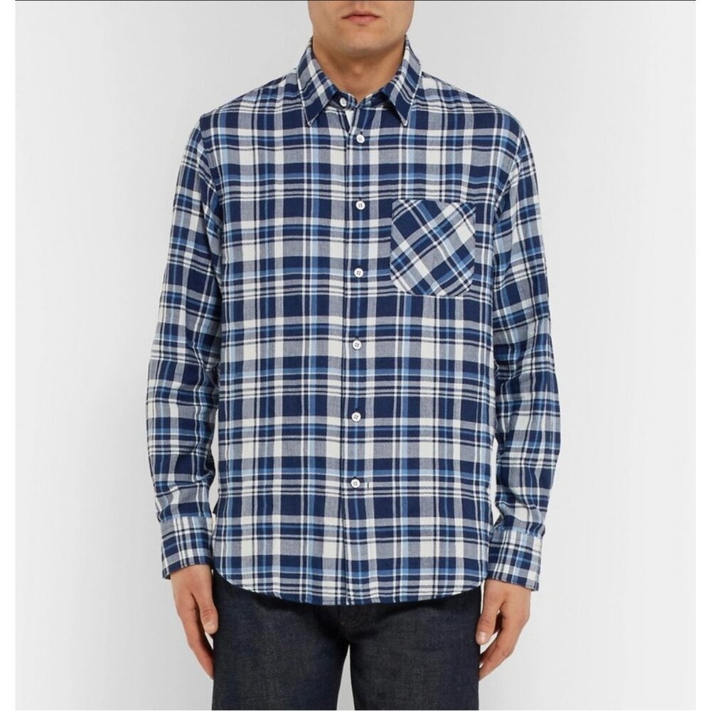 Rag & Bone Mens‎ Fit 3 Beach checked Herringbone Plaid Button-Up Shirt XXL